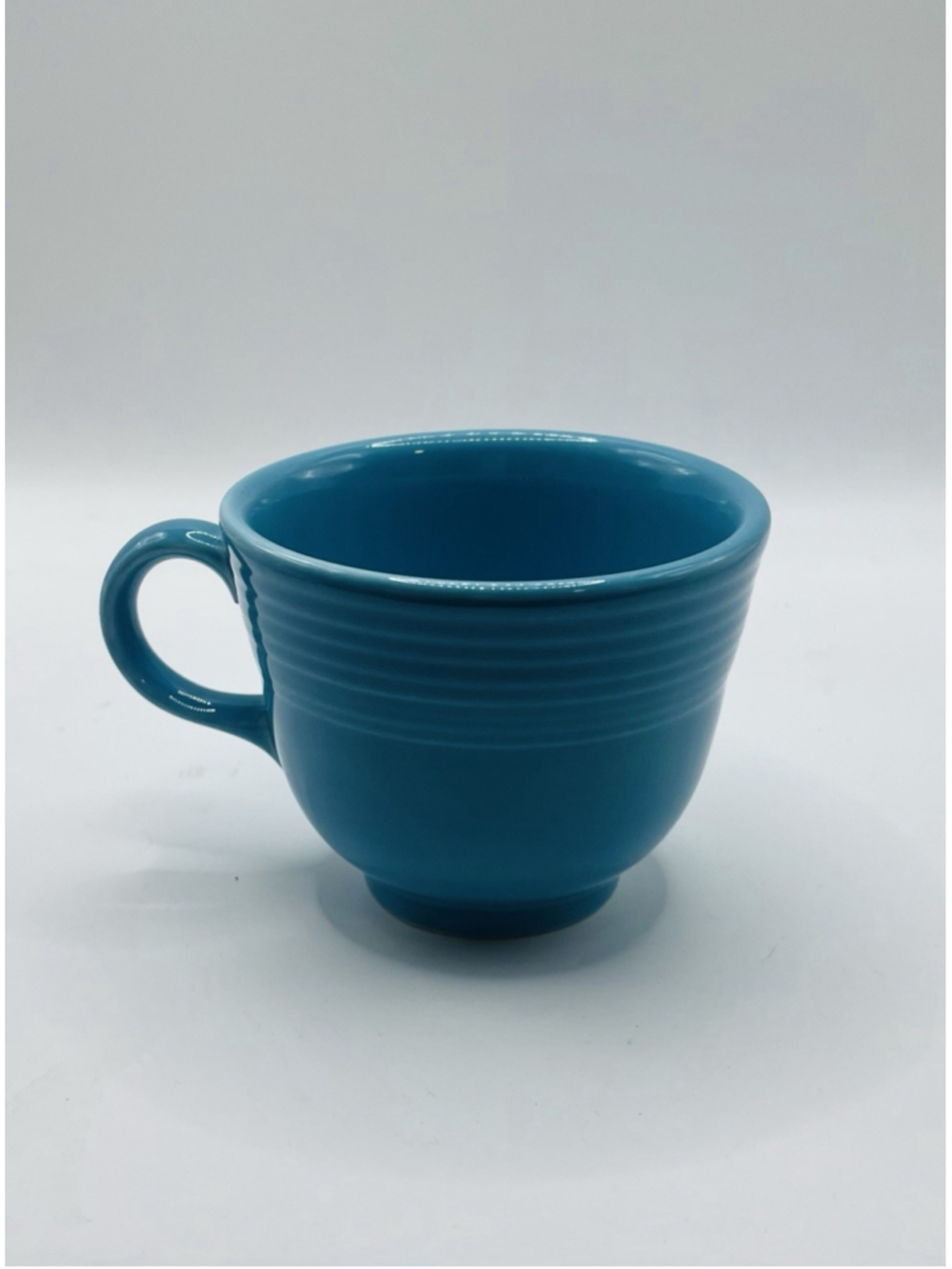 Fiestaware Coffee Mugs Cups Homer Laughlin Blue Green Cobalt Peacock ~ Set of 4 - Picture 7 of 10